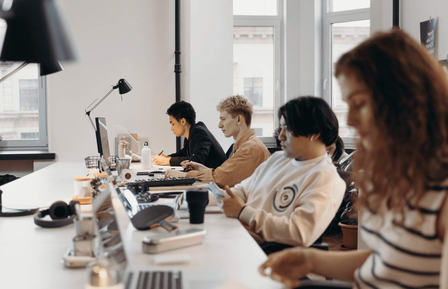 working people inside an office