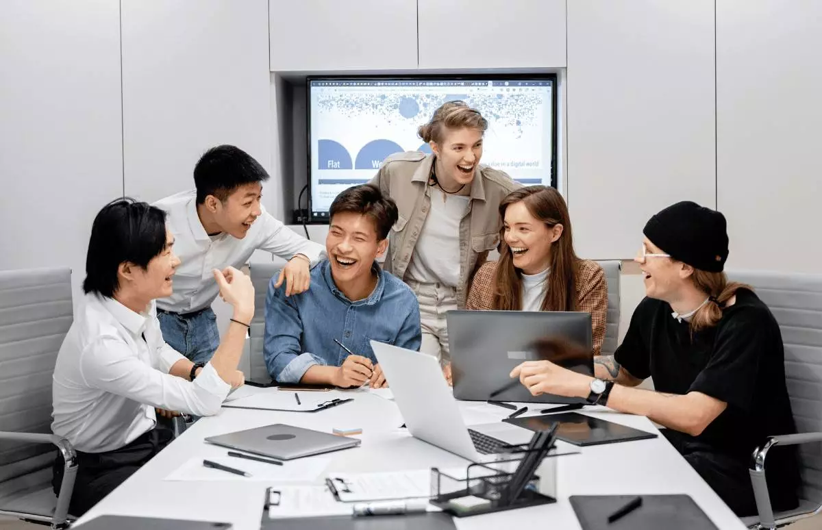 group of marketers in an office
