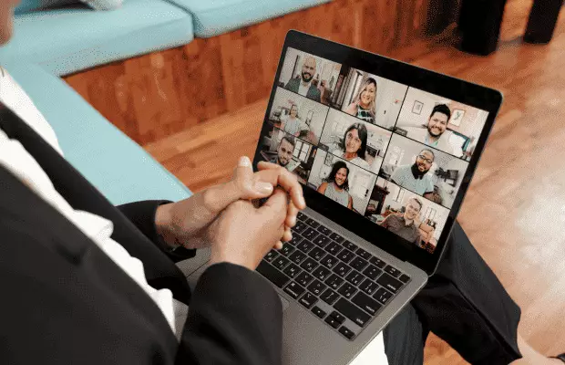 Team Member Portrait Marketing assistant working on digital tasks